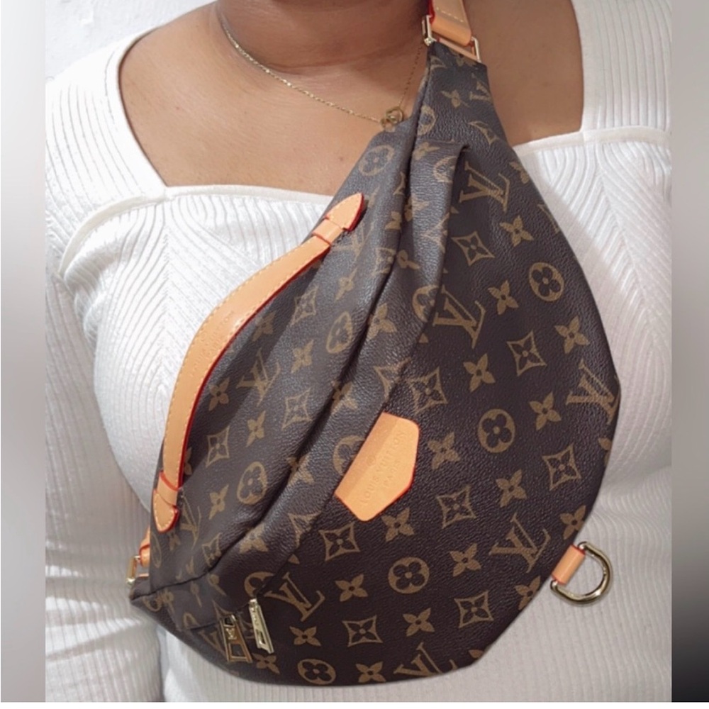 Louis Vuitton Monogram Canvas Crossbody Sling Bag in Brown & Tan